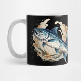 Hokusai’s Barracuda Symphony: A Brushstroke of Power Mug